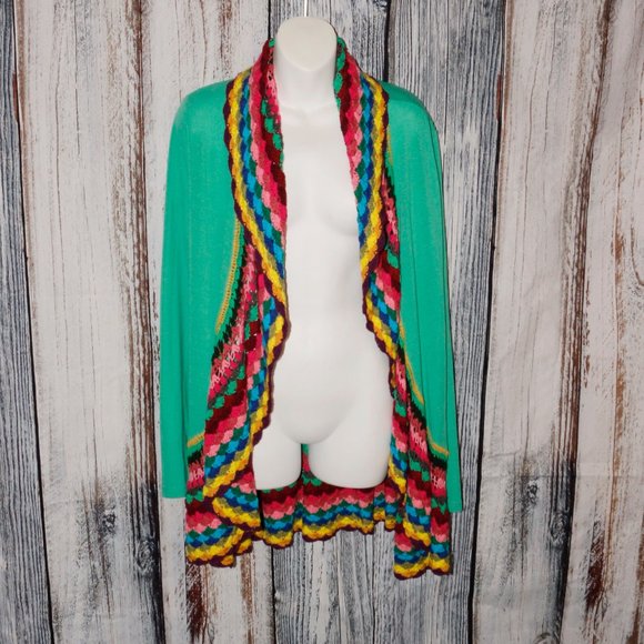 Double Zero Cavenders Crochet Edge Cardigan - Picture 1 of 10